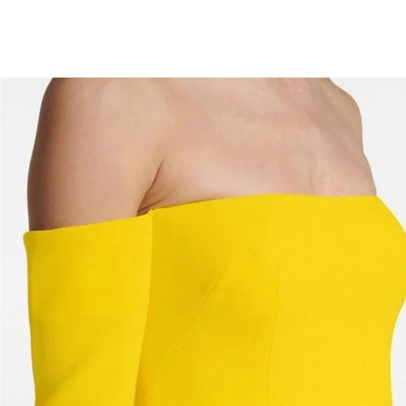 Alex Perry Vibrant Yellow Long Sleeve Dress 4 - Picture 2 of 8